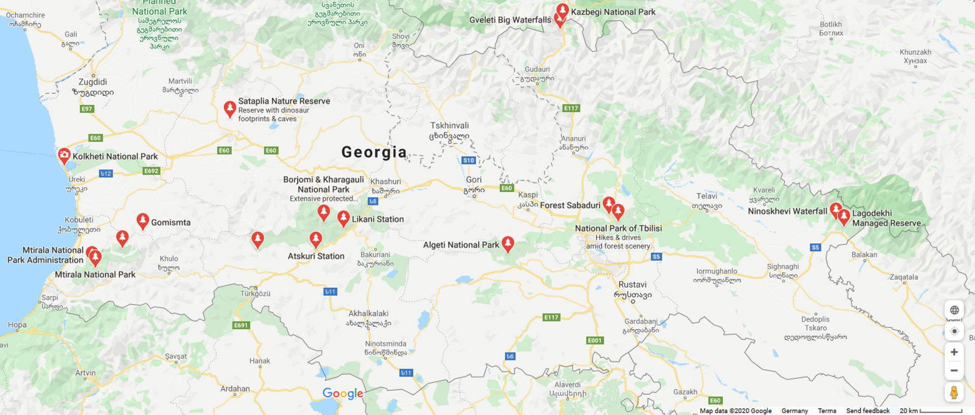 Natonalparks in Georgien